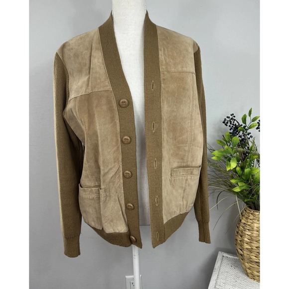 Asterone Other - Vintage Asterone Mens genuine pig napa suede leather Zip up bomber Jacket Medium